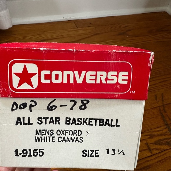 Vintage Converse All stars USA Made 1978 Oxford Basketball White Canvas 13.5. - Picture 2 of 15